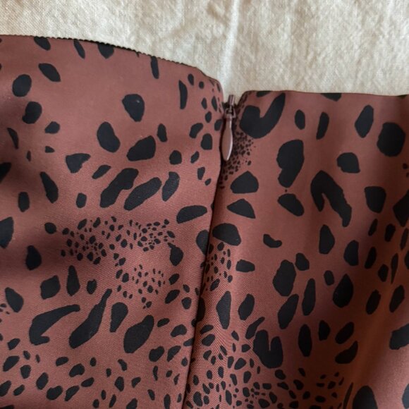 Wilfred Rhythm - Brown Leopard Satin - Midi Skirt - Size 0 - Picture 5 of 5